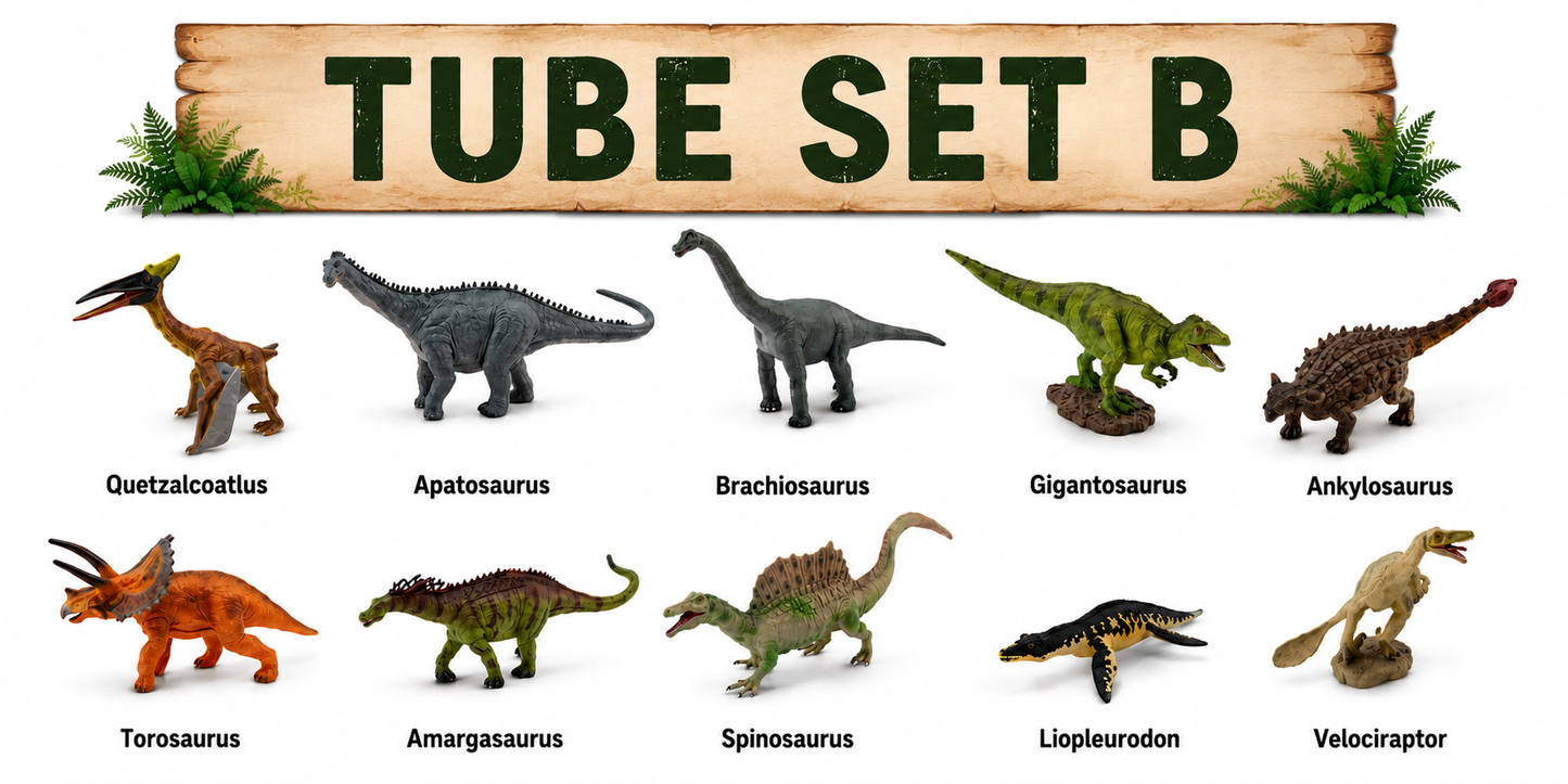 10 Piece Mini Dinosaur Tube Sets (CollectA)