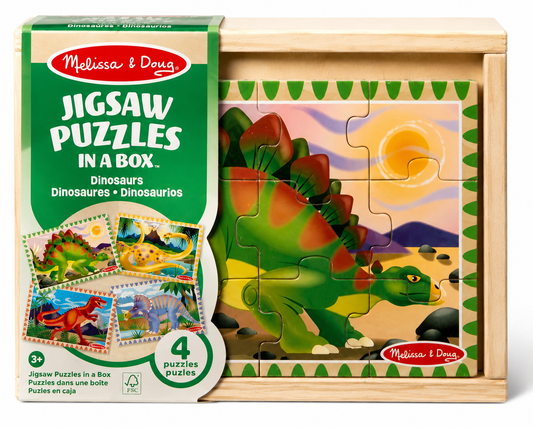 4 Pce Wooden Dinosaur Puzzles