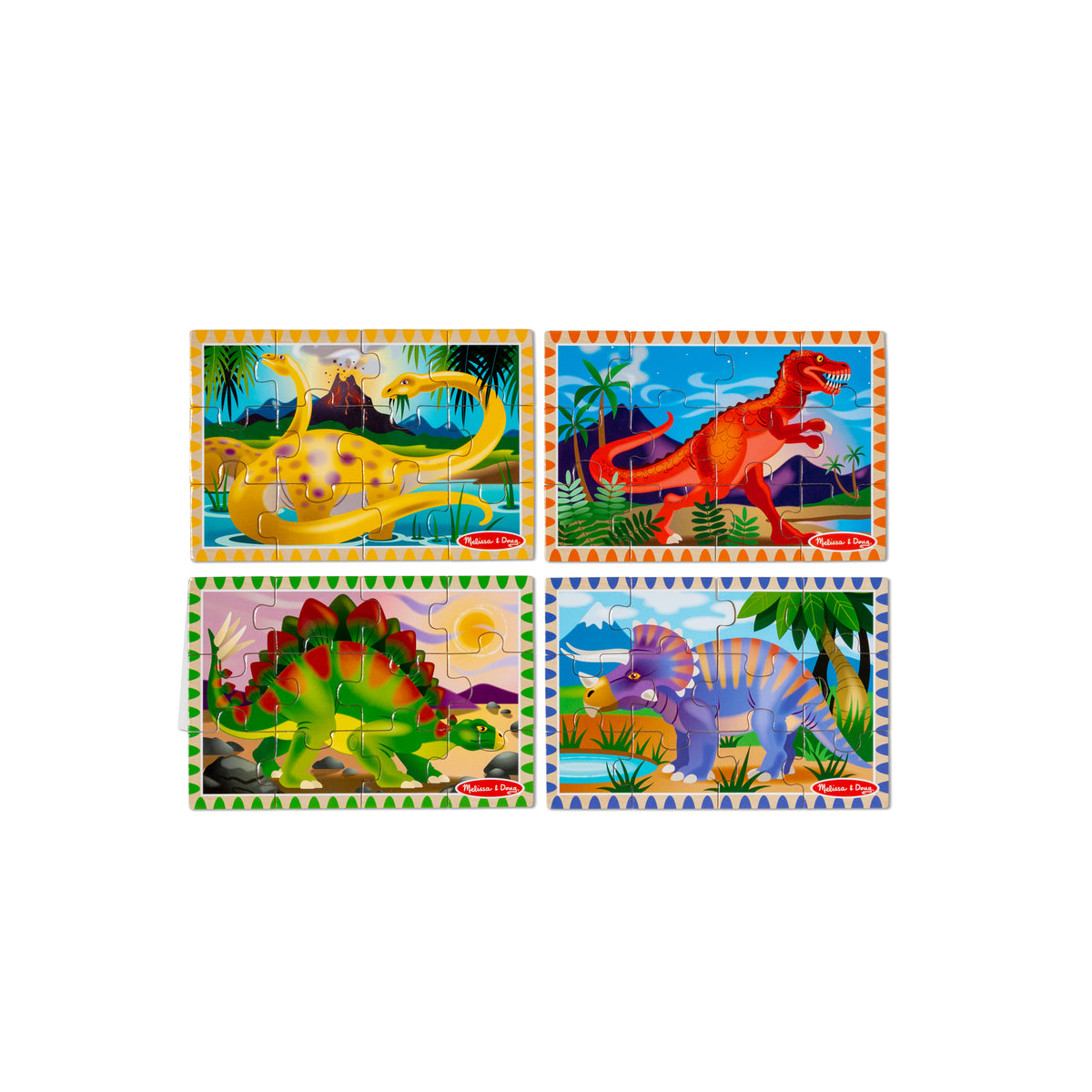 4 x 12 Piece Wooden Dinosaur Puzzles