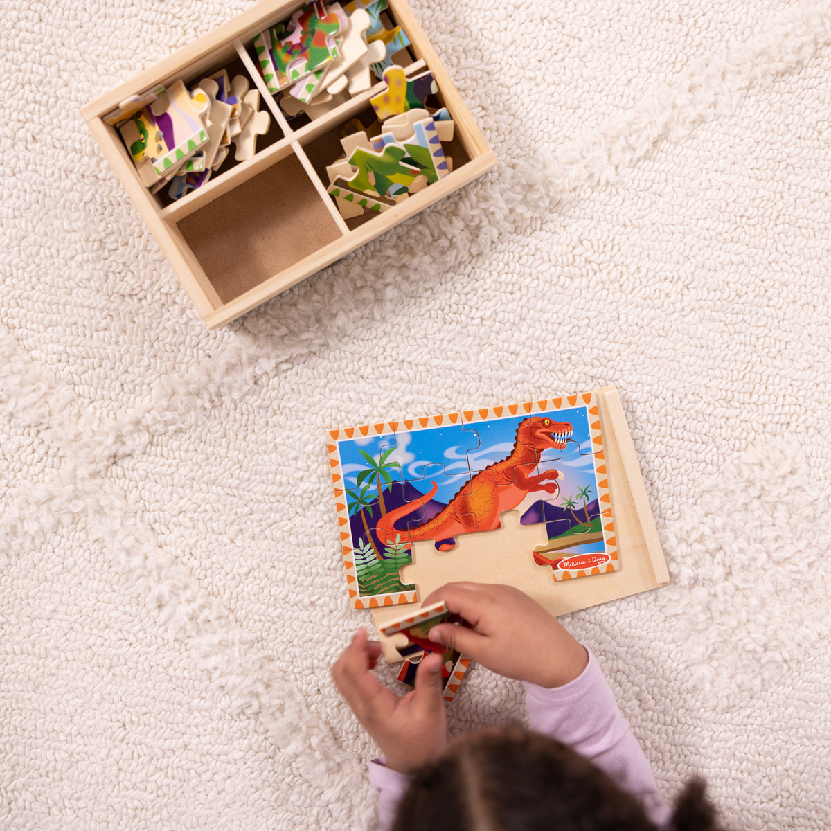4 x 12 Piece Wooden Dinosaur Puzzles