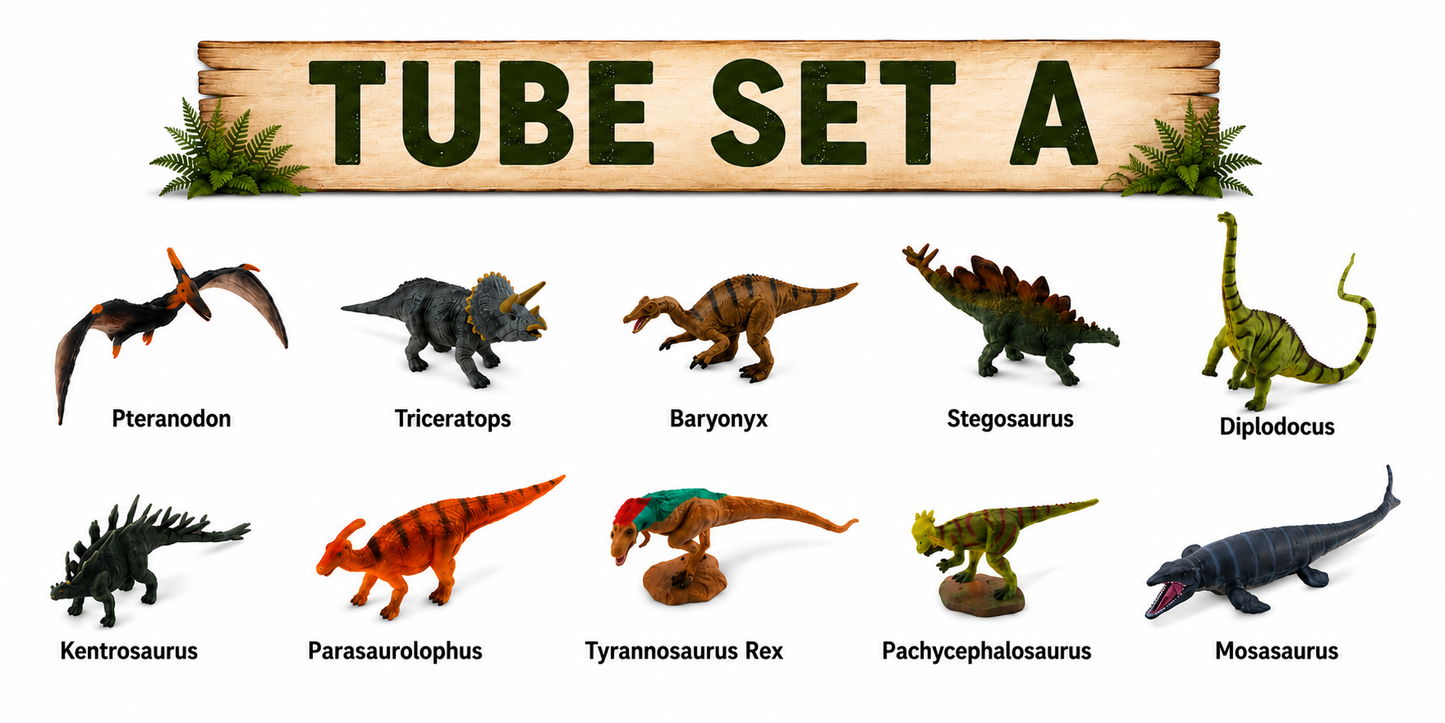 10 Piece Mini Dinosaur Tube Sets (CollectA)