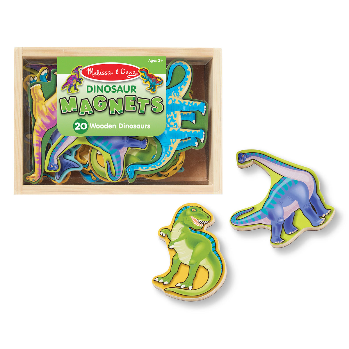 20 Pce Wooden Dinosaur Magnets
