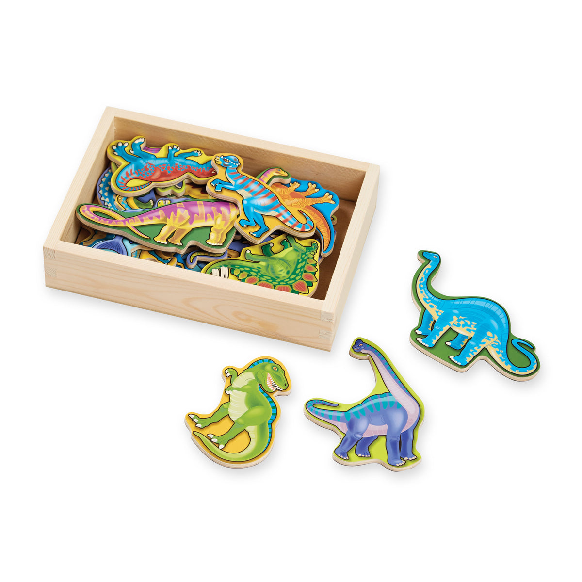 20 Pce Wooden Dinosaur Magnets